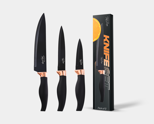 Black & Rosegold Knives (Pack of 3)